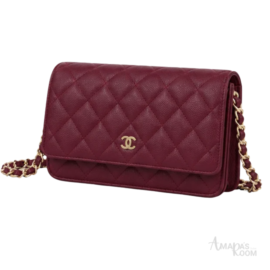 Chanel Bag | Wallet on Chain (WOC)Colour – Burgundy – Raspberry