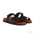 Hermès Chypre Sandals – Noir / Naturel - View 1