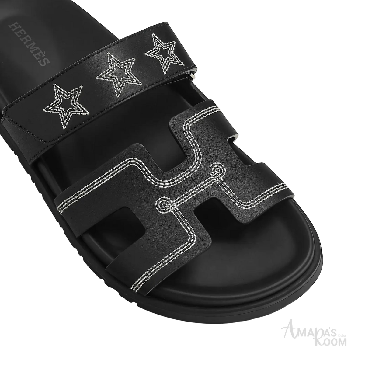 Hermès Chypre Sandals – Noir Star Print - View 2