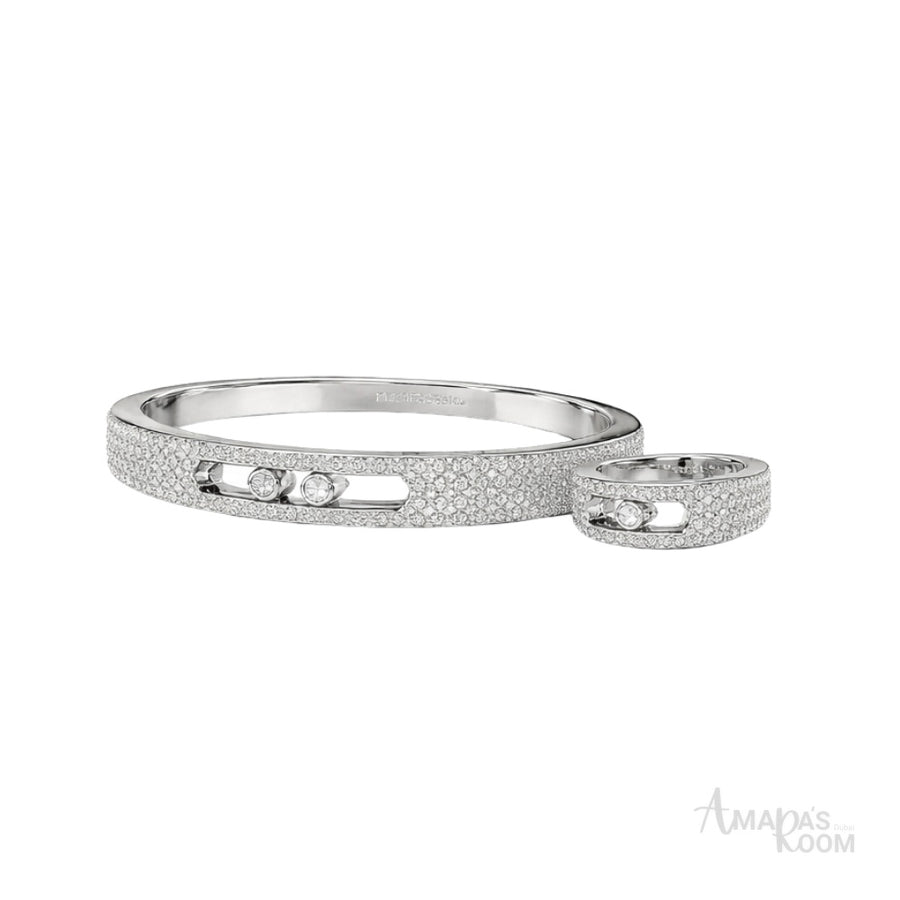 Messika Jewelry | Move Noa Pavé Bangle Ring Set White Gold Diamonds