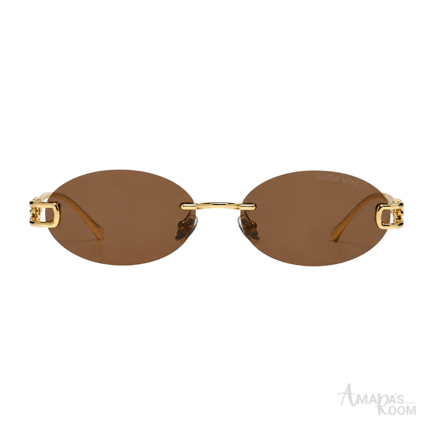 Gentle Monster Sunglasses Rimless Oval Gold Frame – product view