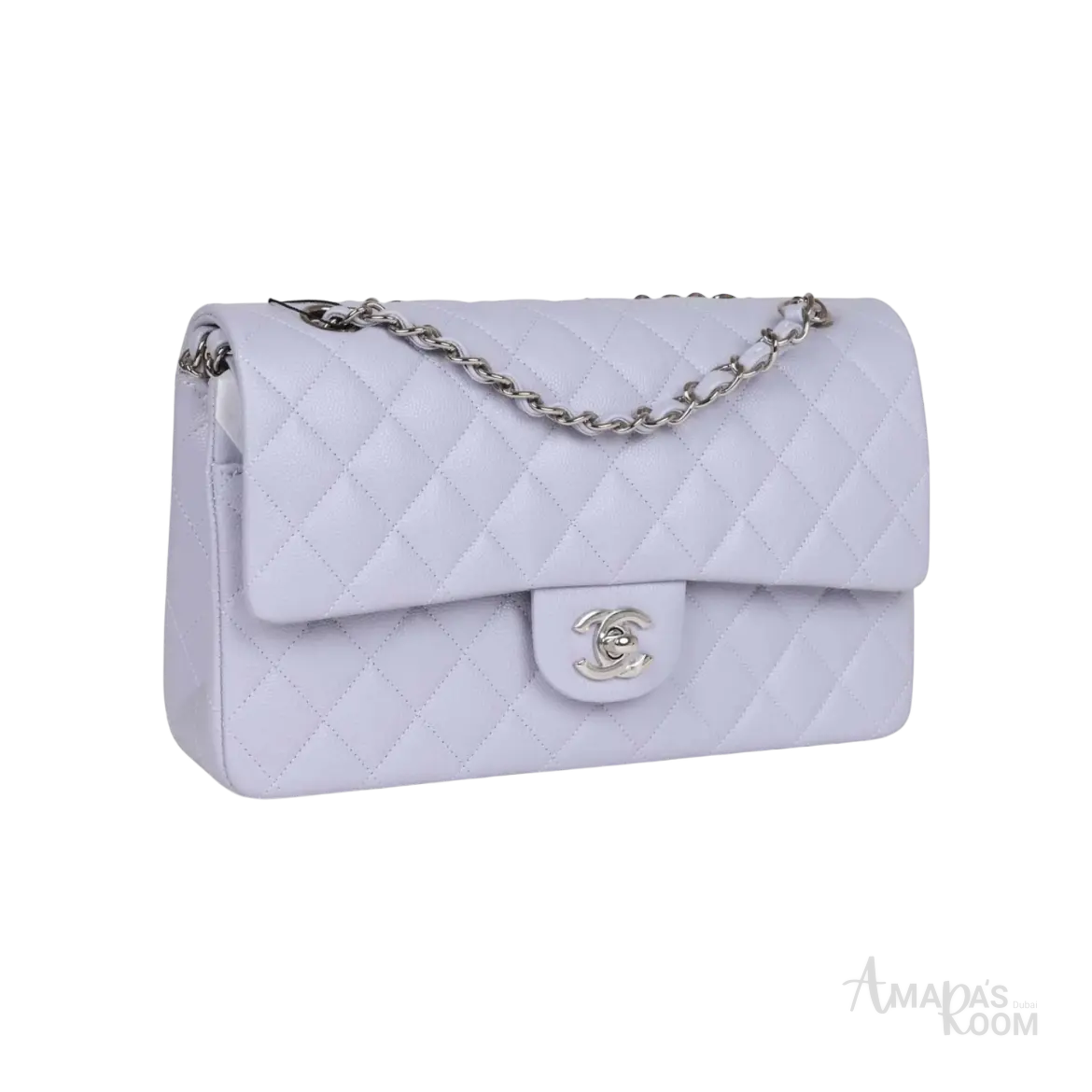 Chanel Classic Double Flap Bag Lavender Caviar Silver Hardware - View 2