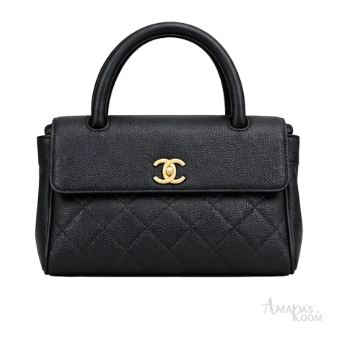 Chanel Bag | Urban Essentials Small Shopping Bag (East-West Baguette Tote) – Black light (Grained calfskin leather with gold-tone hardware)