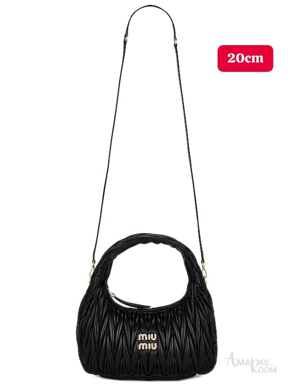 Miu Miu Bag Wander Matelassé Nappa Leather Hobo – product view