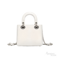 Dior Mini Lady Dior Crocodile-Style Leather Bag – White - View 4