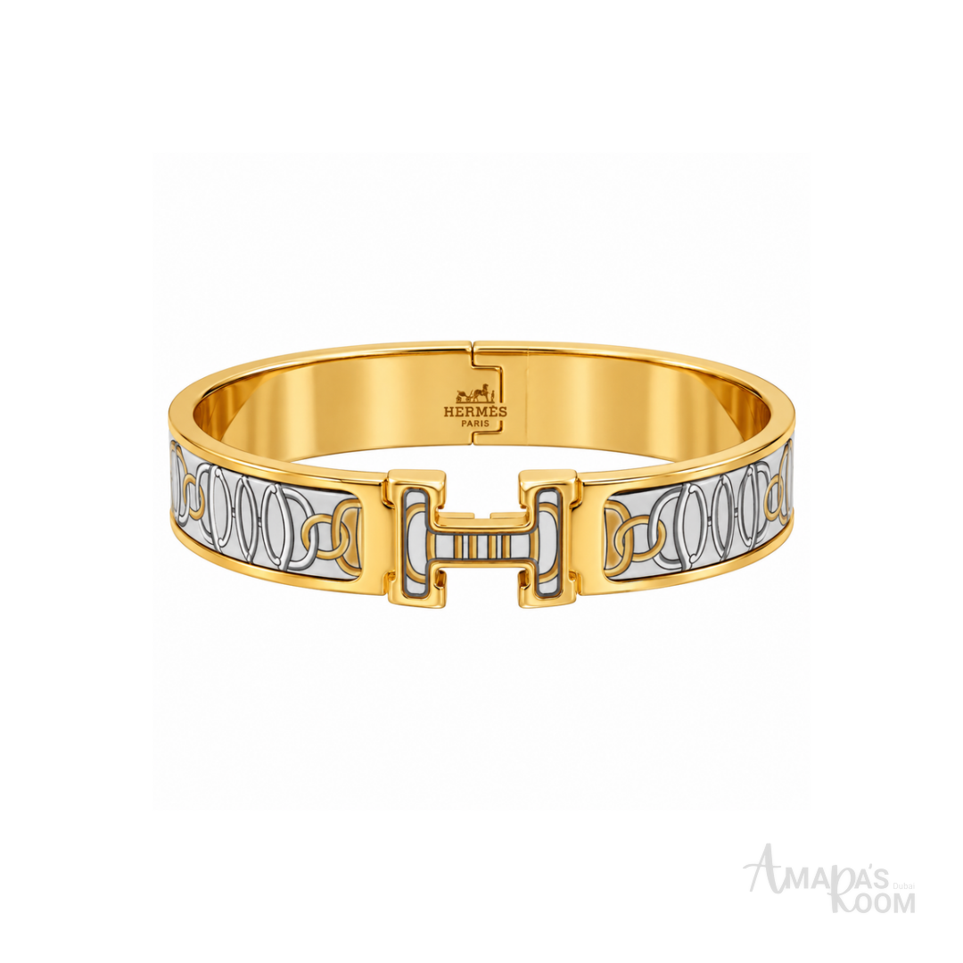 Hermes Enamel H Lock Bracelet