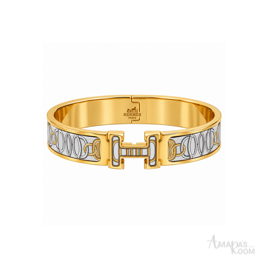 Hermes Enamel H Lock Bracelet