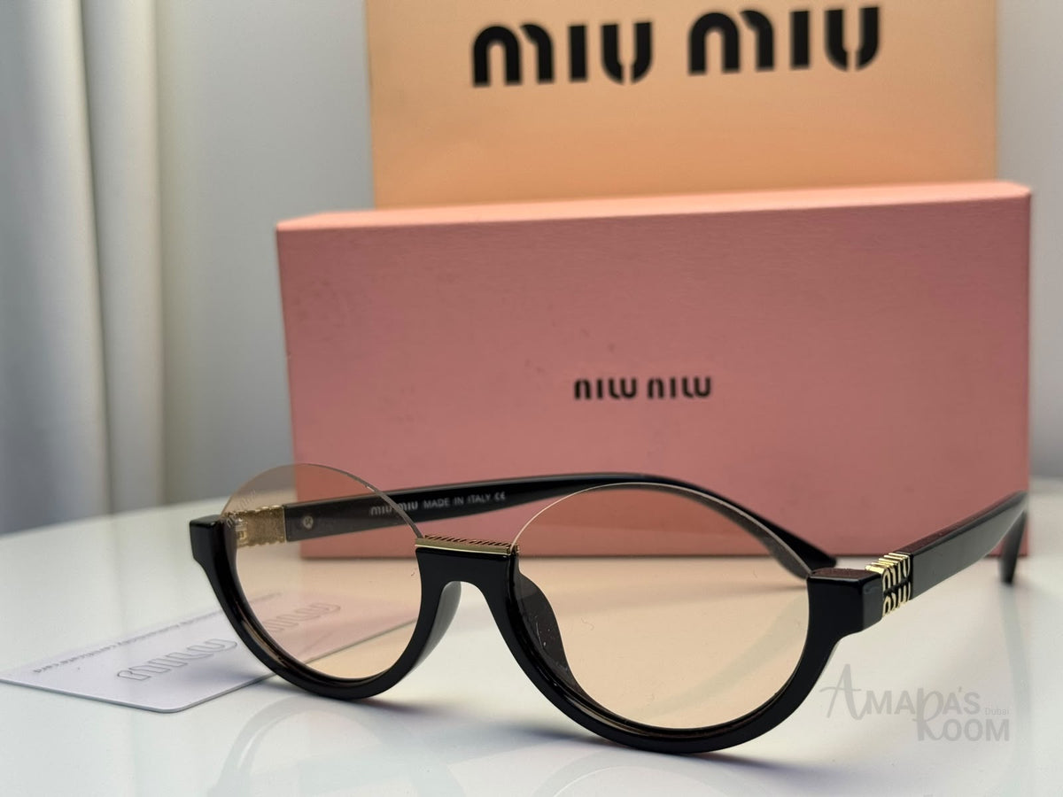 Miu Miu Sunglasses Half-Frame – Gold-Tone Temple - View 2