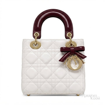 Dior Lady Dior-Style Mini Handbag – Ivory & White - View 1