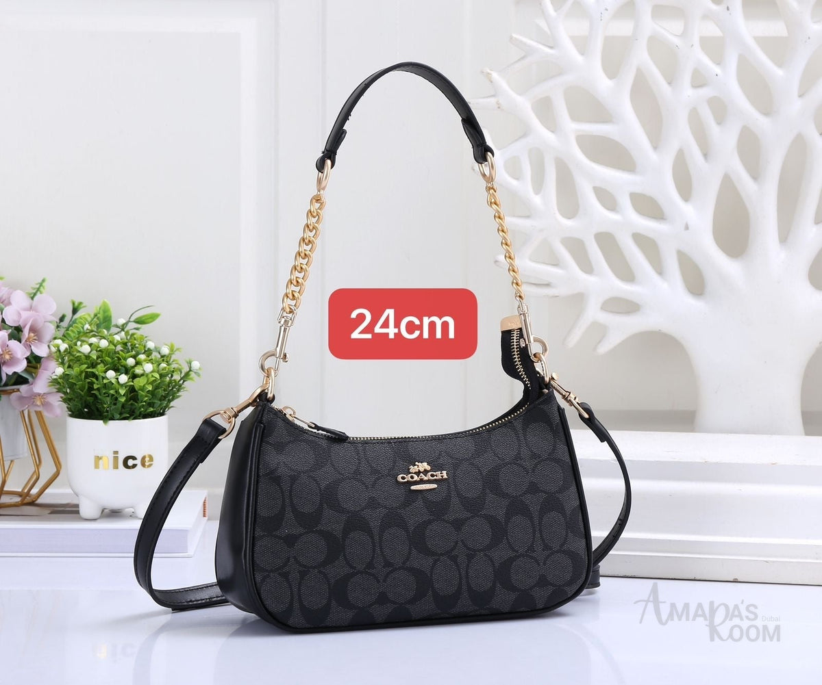 Coach Teri Shoulder Bag – Black Canvas - View 5