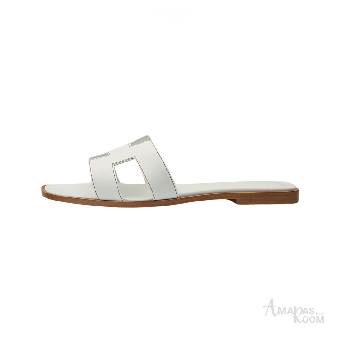 Oran Leather Slides – Pure White – Amara UAE image 1