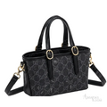 Gucci Bag | GG Emblem Mini Bag – Black (GG Monogram canvas with black leather handles and trim)