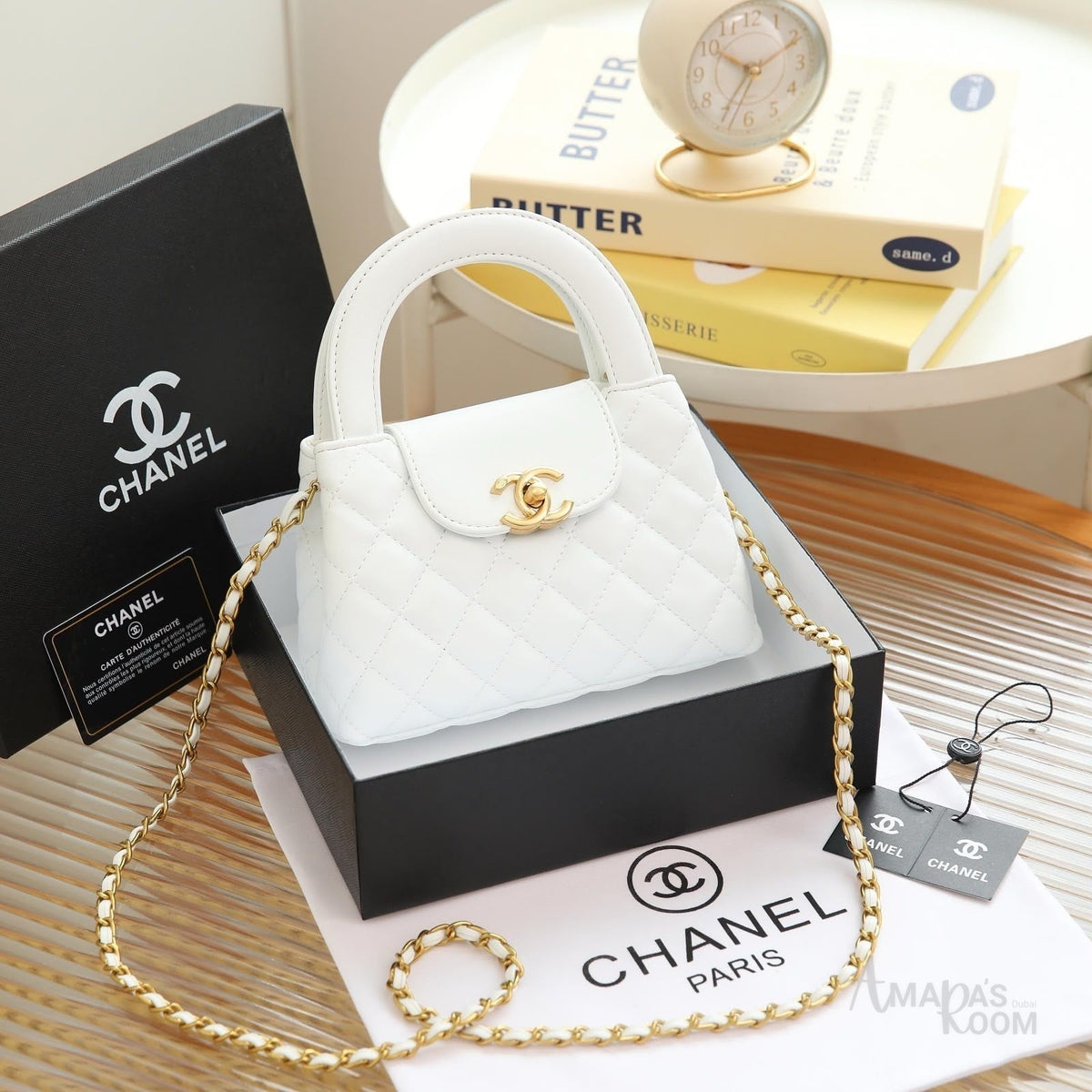 Chanel Mini Kelly Top Handle Bag – White - View 3