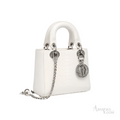 Dior Mini Lady Dior Crocodile-Style Leather Bag – White - View 2