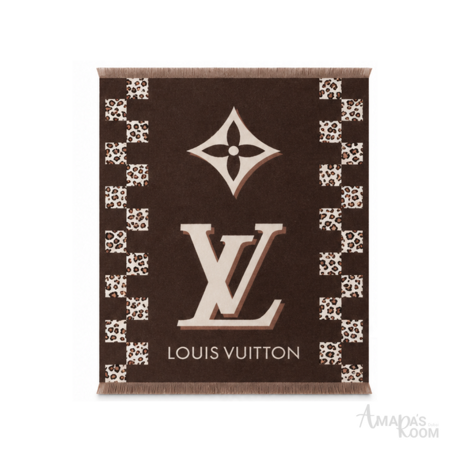 Louis Vuitton Scarf | Checkered Leopard Brown