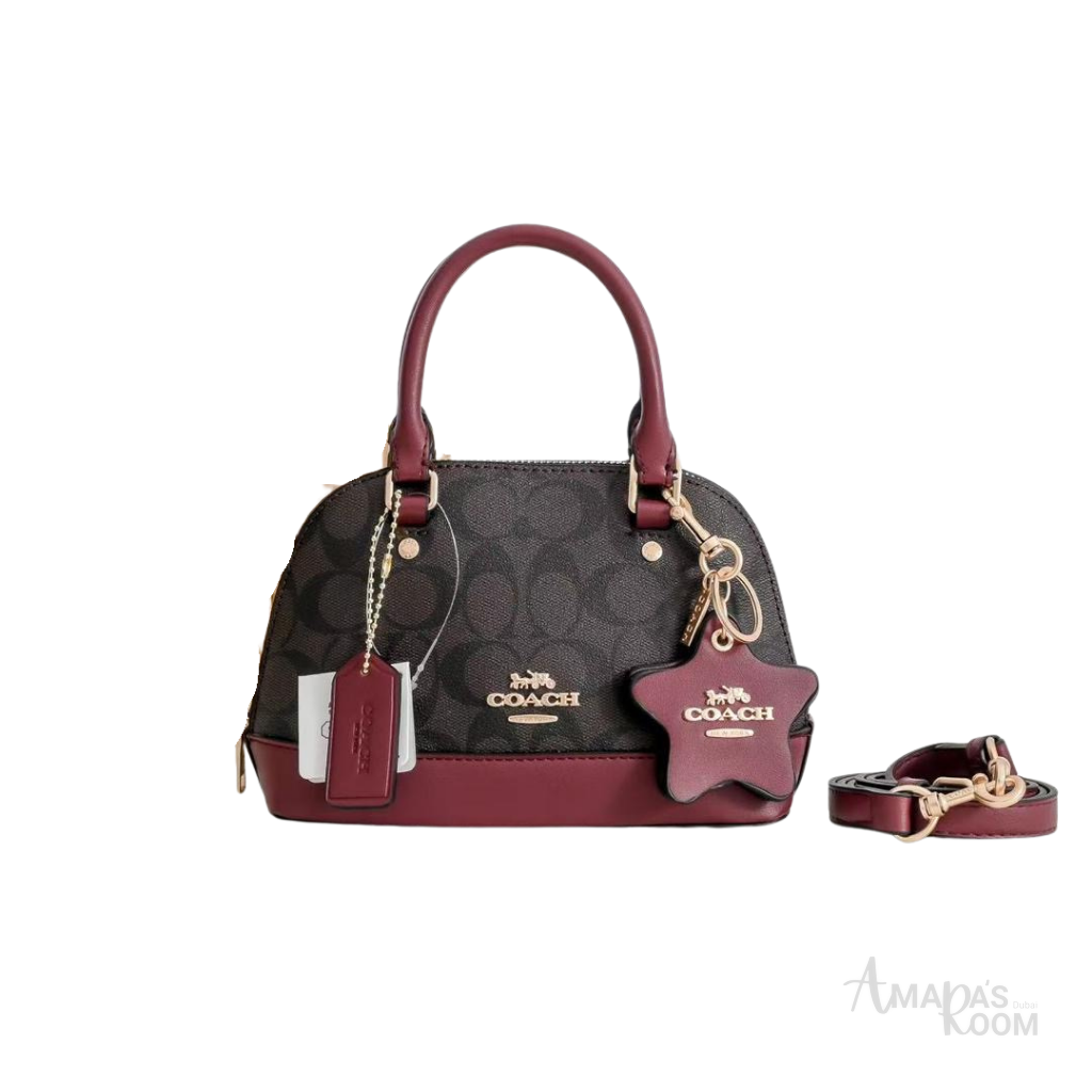 Coach Mini Sierra Satchel Handbag – Wine Red - View 1