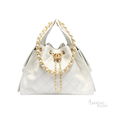 Chanel 25 Small Handbag – White & Gold - View 1