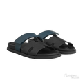 Hermès Chypre Sandals – Noir / Bleu Céleste - View 1