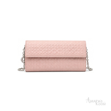 Dior Cannage Chain Wallet – Light Pink - View 1