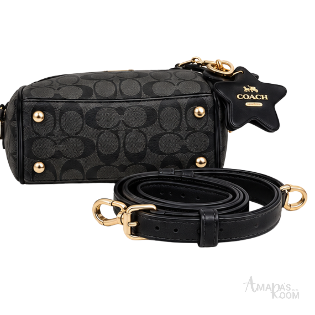 Coach Bag | Mini Rowan Crossbody Bag – Charcoal – Black Signature