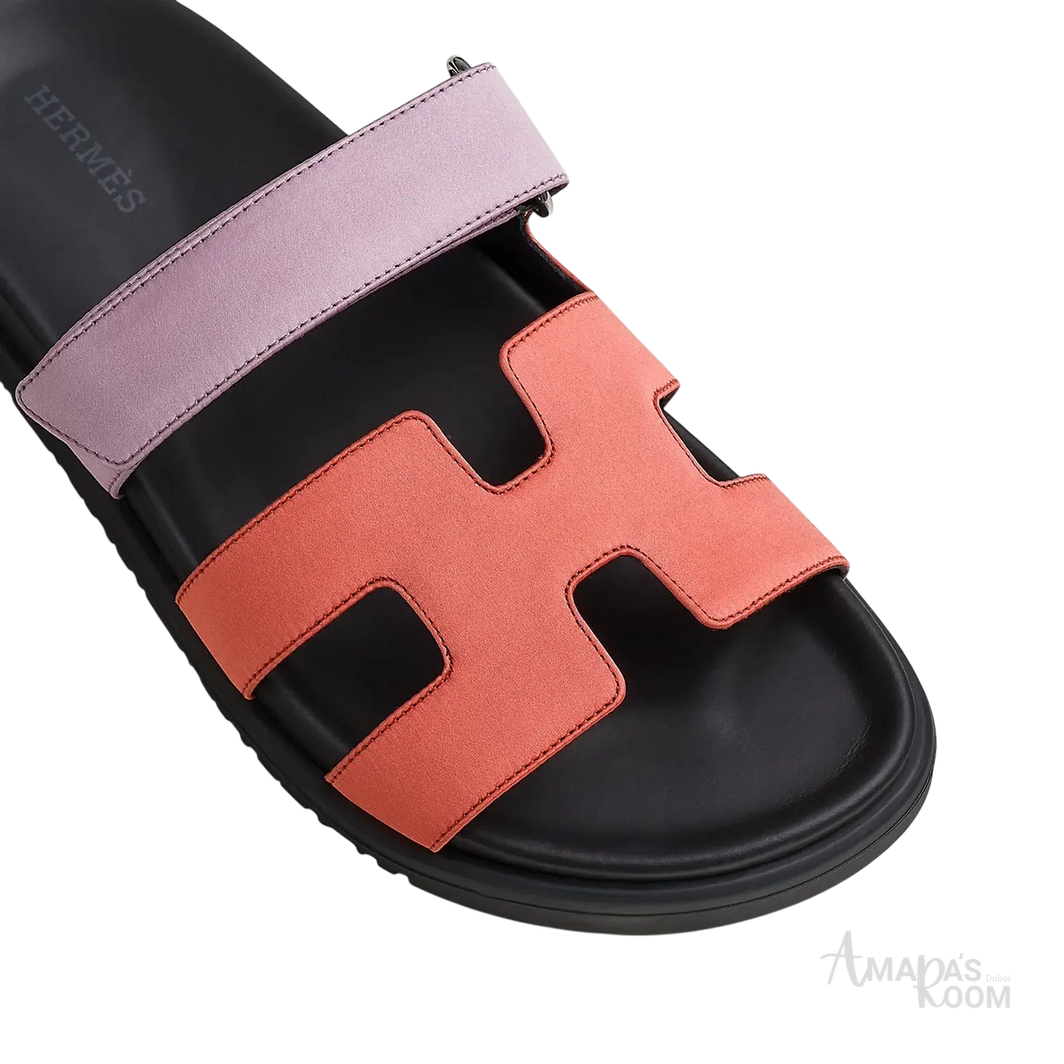 Hermès Chypre Sandals – Rose Pêche / Violet Pétale - View 2