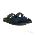 Hermès Chypre Sandals – Bleu Océan / Vert Bouteille - View 1