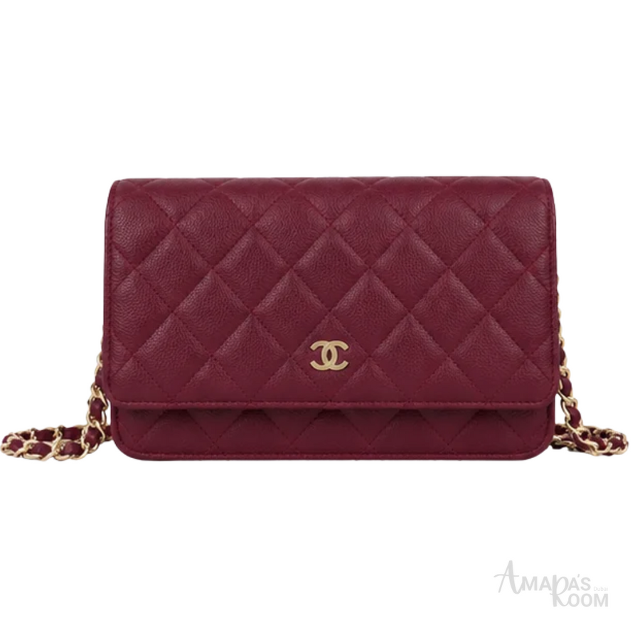 Chanel Bag | Wallet on Chain (WOC)Colour – Burgundy – Raspberry