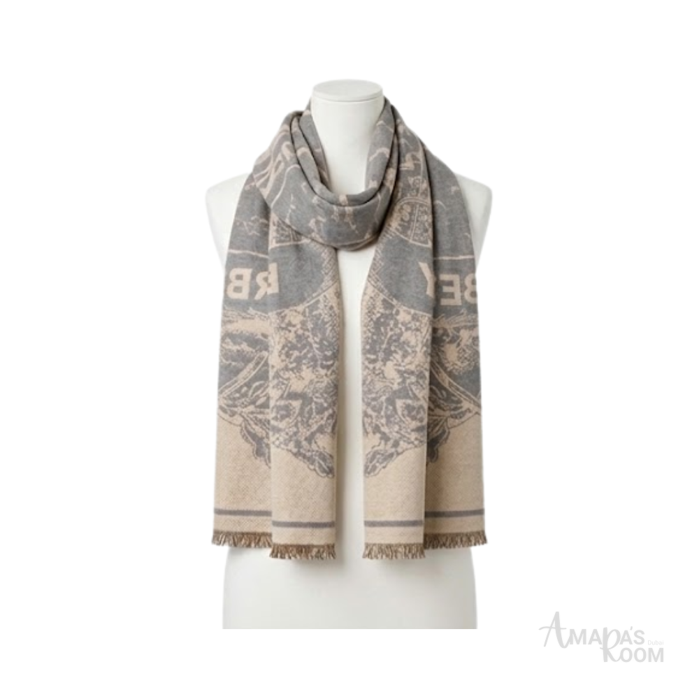 Burberry | Scarf Knight Cashmere Grey&Beige - View 4
