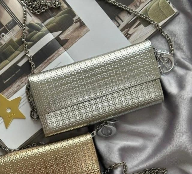 CHRISTIAN DIOR Bag | Lady Dior Croisière Wallet on Chain (WOC) – Champagne Gold – Metallic Gold