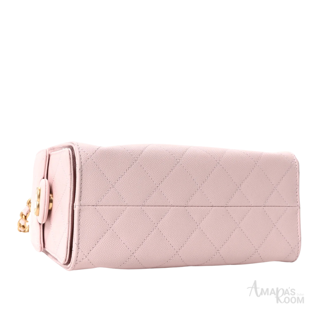 Chanel 25 Mini Quilted Caviar Handbag – Light Pink - View 3