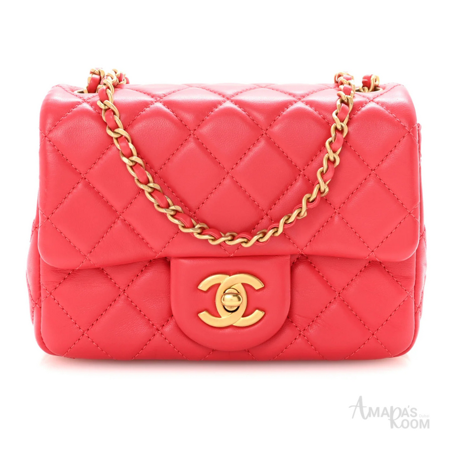 Chanel Mini Pearl Crush Quilted Lambskin Flap Bag – Red - View 1