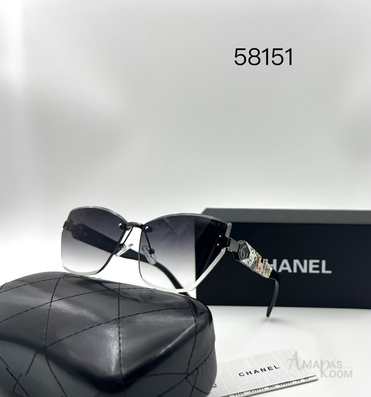 Chanel Sunglasses Black To Clear Tinted - View 3