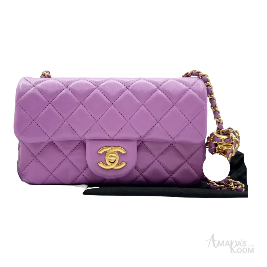 Chanel Mini Classic Flap Bag – Purple - View 1