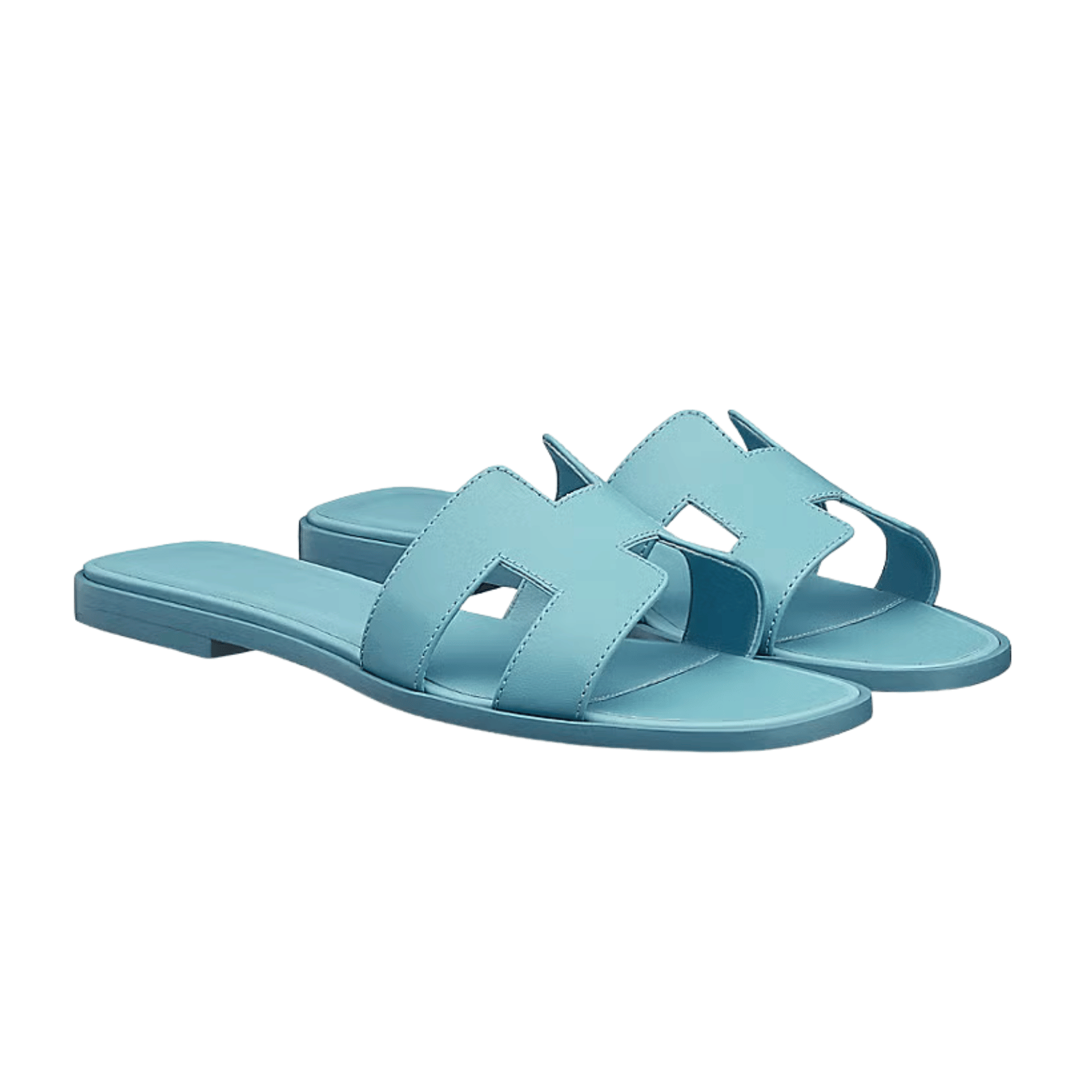 Oran Leather Slides – Powder Blue – Amara UAE image 3