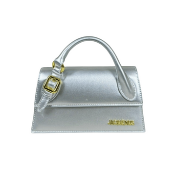 Jacquemus Bag | Le Chiquito Long Tote Bag Silver-Tone Metallic Leather
