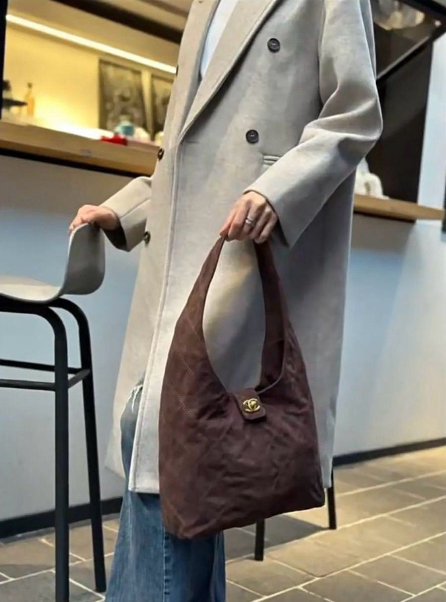 Chanel Suede Hobo Bag – Chocolate Brown - View 5