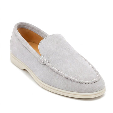 Loro Piana Suede Loafers – Light Grey - View 1