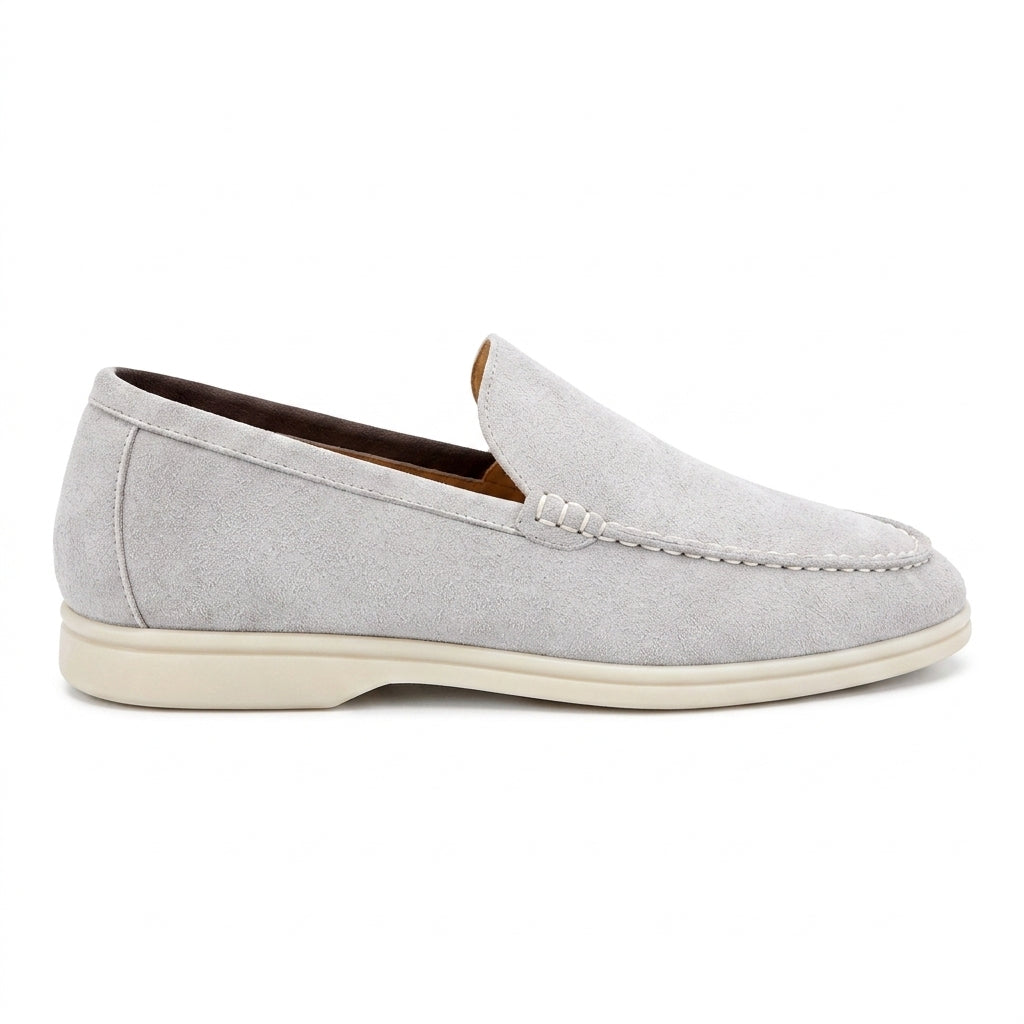 Loro Piana Suede Loafers – Light Grey - View 2