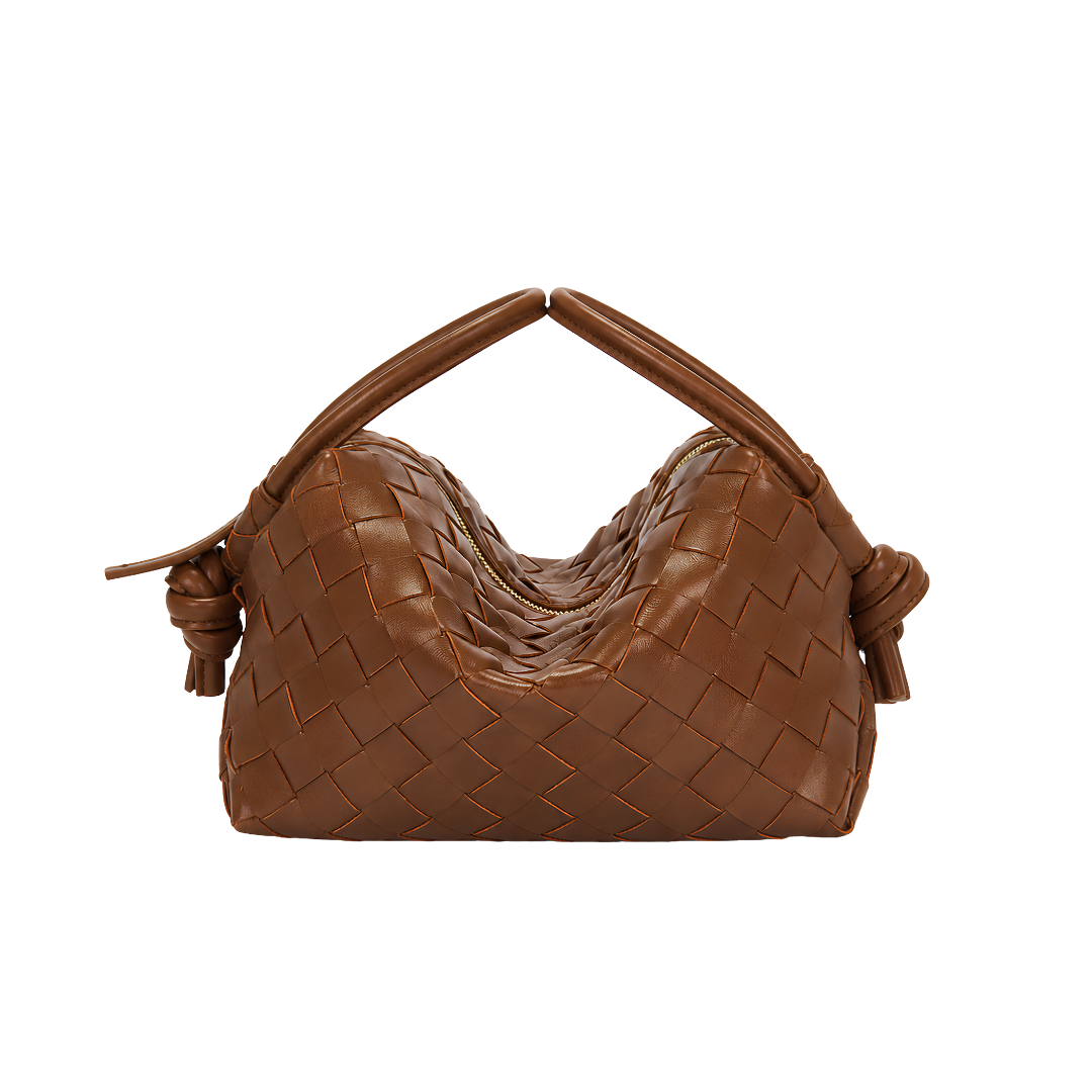 Bottega Veneta Woven Leather Crossbody Camera Bag – Brown - View 1